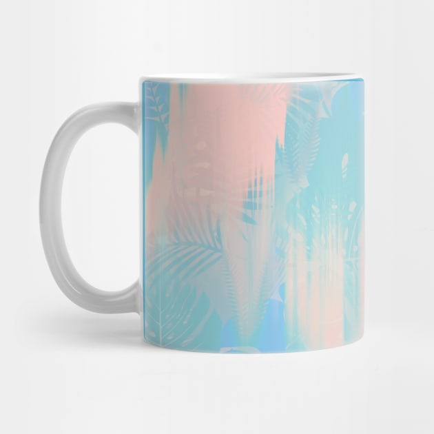 Tropical Rain / Abstract Exotic Leaves, Pastel Colors by matise